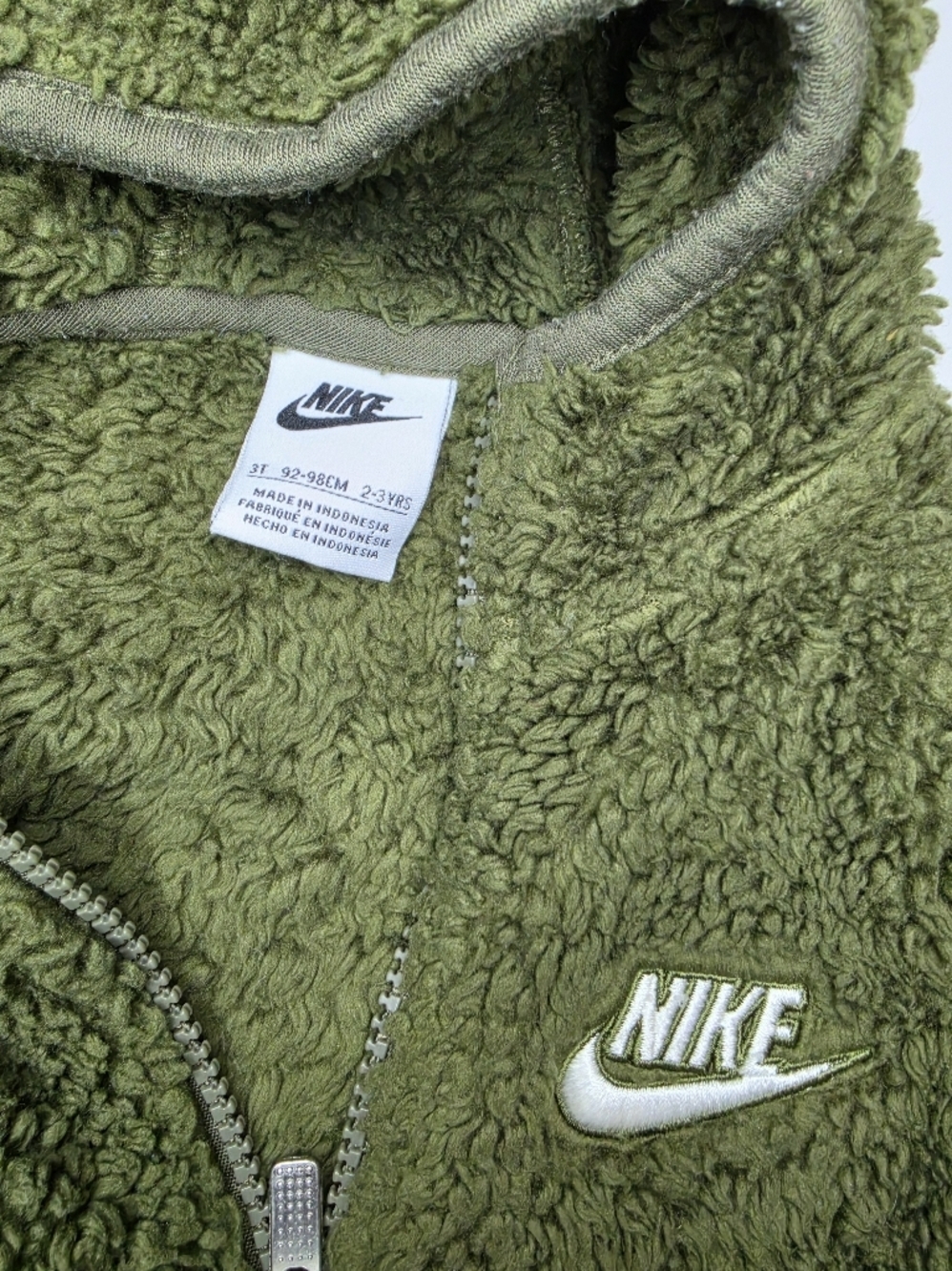 Nike Kids Olive Sherpa Puffer Jacket - Picture 3 of 3